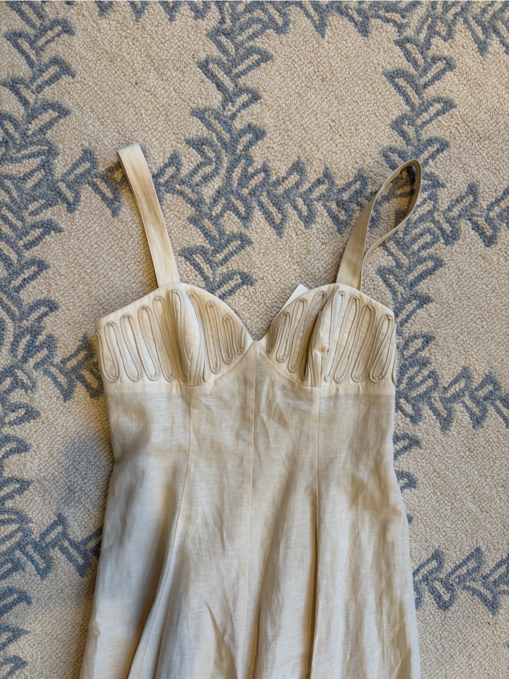NWT Antonio Melani x Style by Simkins Page Soutache Linen Blend Sweetheart Dress - Picture 2 of 11
